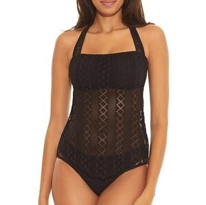 Becca Black Crochet Two Piece Bikini Top S And Bottoms XS